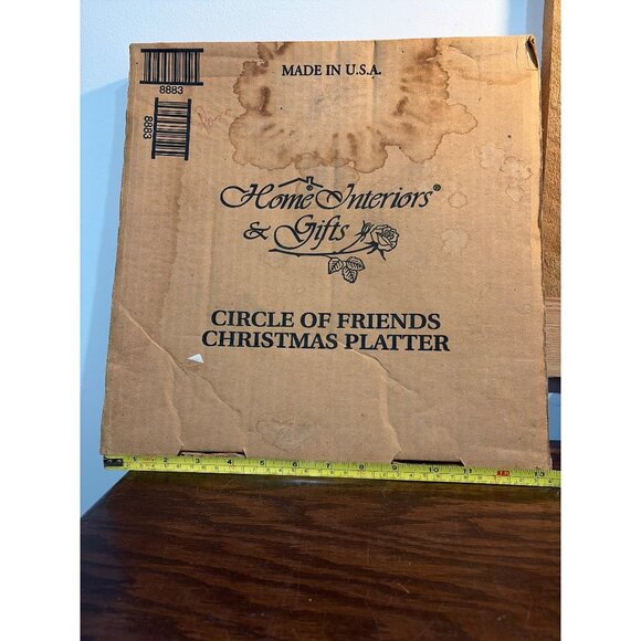 Circle Of Friends Clear Glass Christmas Platter By Home Interiors 12" USA - Picture 5 of 5